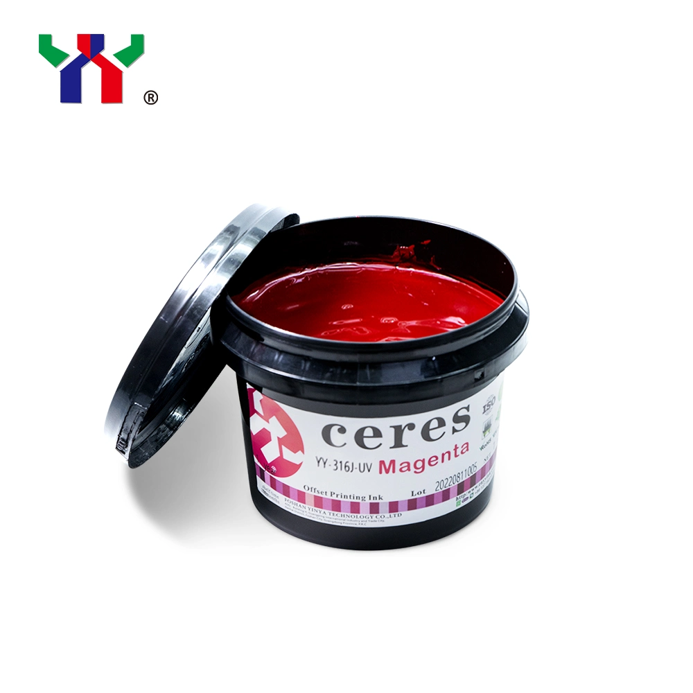 High Quality Ceres UV Offset Ink for Cup, High Adhesive Force for Cards, Cmyk Color, 1kg/Can